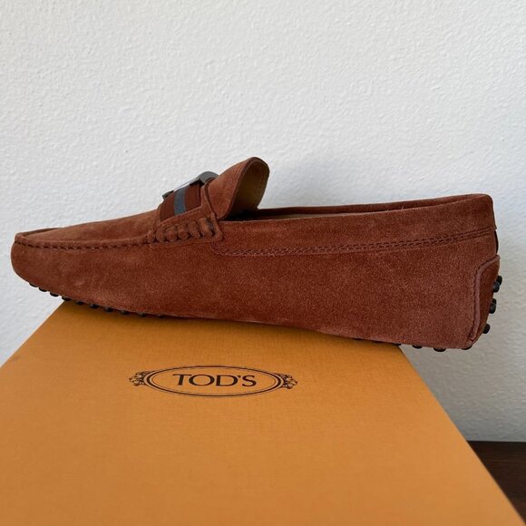 Tod's Men's Rust Suede CA75 Nastro Gommini 122 Loafer Shoe. XXM0GW0CT50RE0S204 - Picture 2 of 11
